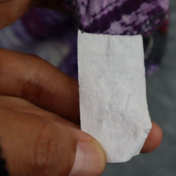 Daytrip Womens Blouse Size Meduim Elastic Hem Colorful Top Keyhole Lightweight - Picture 5 of 7